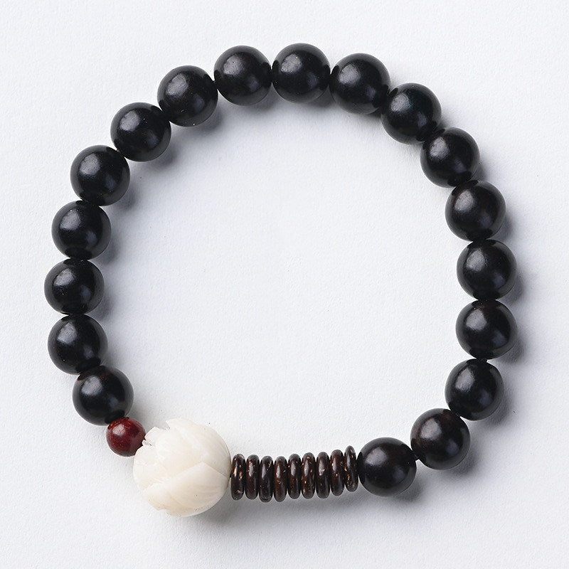 Classic Trendy Design White Jade Bodhi Lotus Bracelet