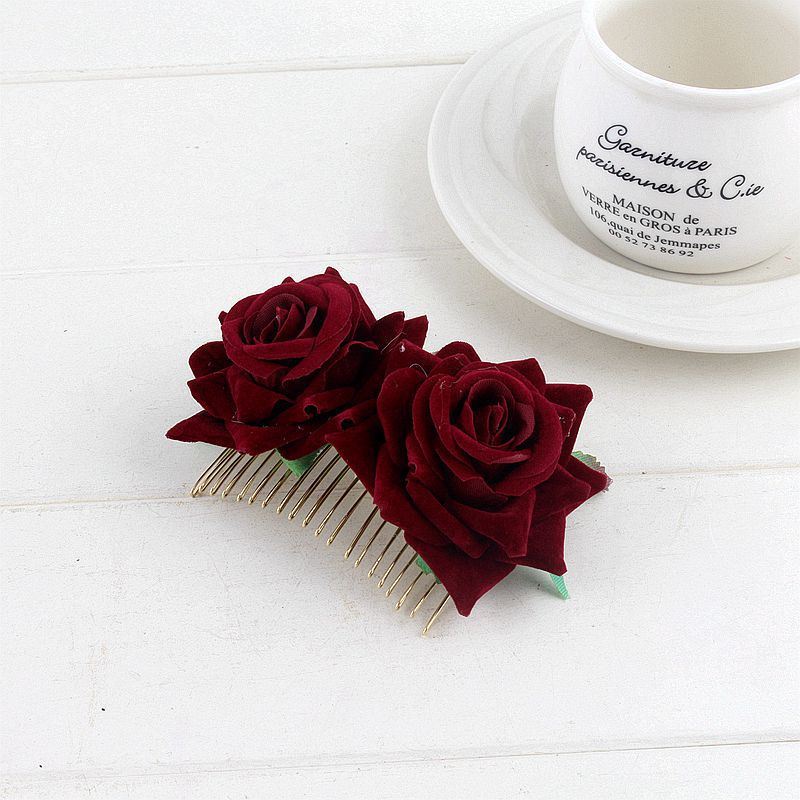 Flannel Rose Hair Comb Headdress Hair Comb Hair Accessories