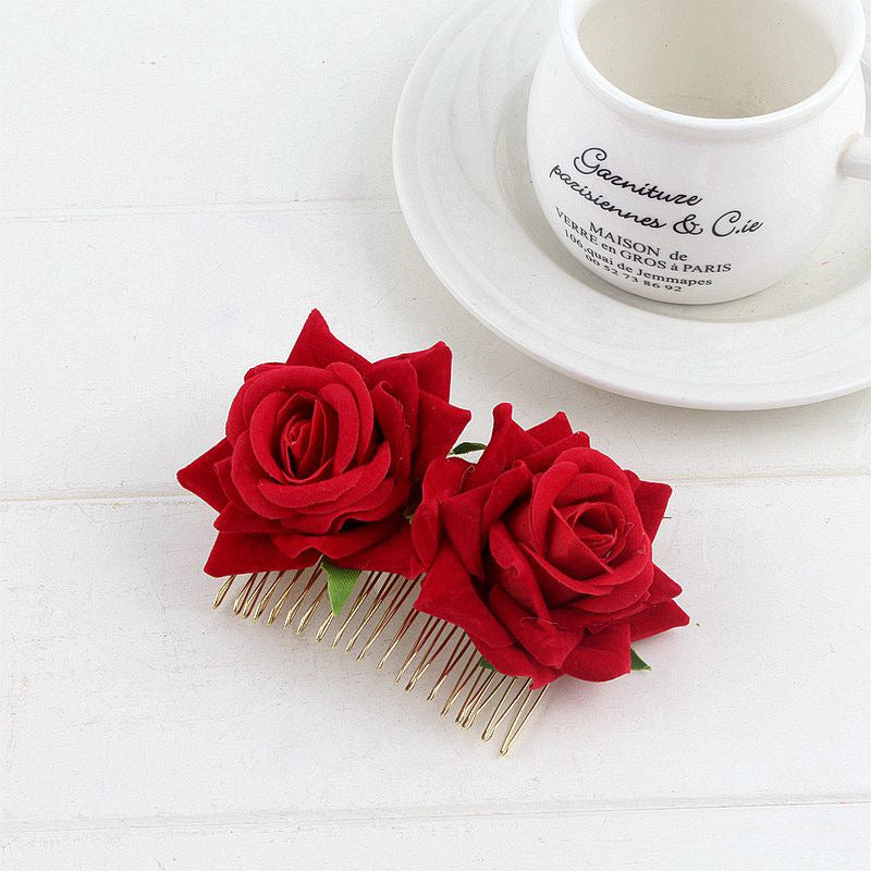 Flannel Rose Hair Comb Headdress Hair Comb Hair Accessories