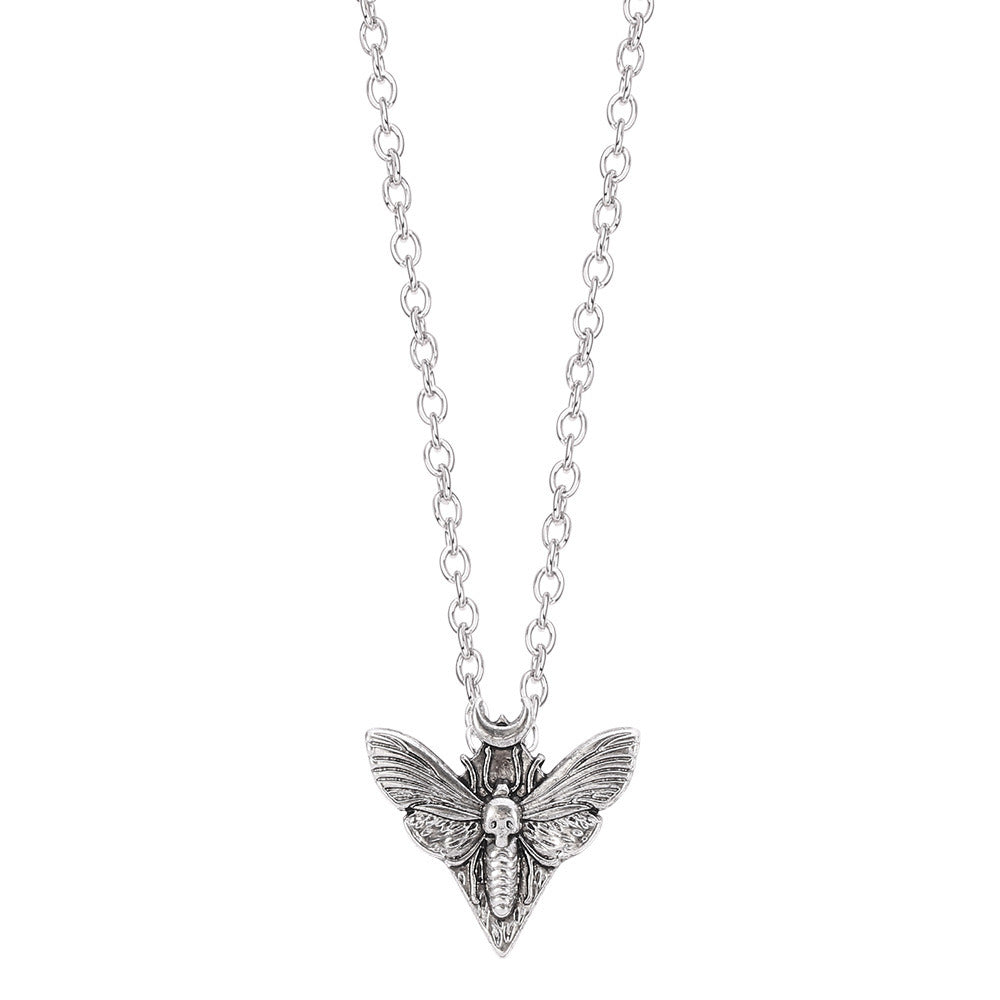 Womens Vintage Metal Angel Insect Necklace