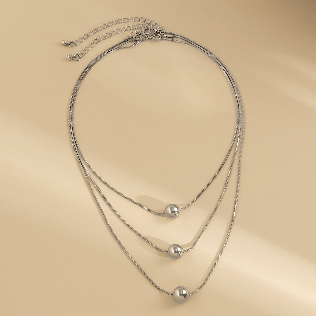 Accessory Stacking French Frosty Ball Clavicle Chain