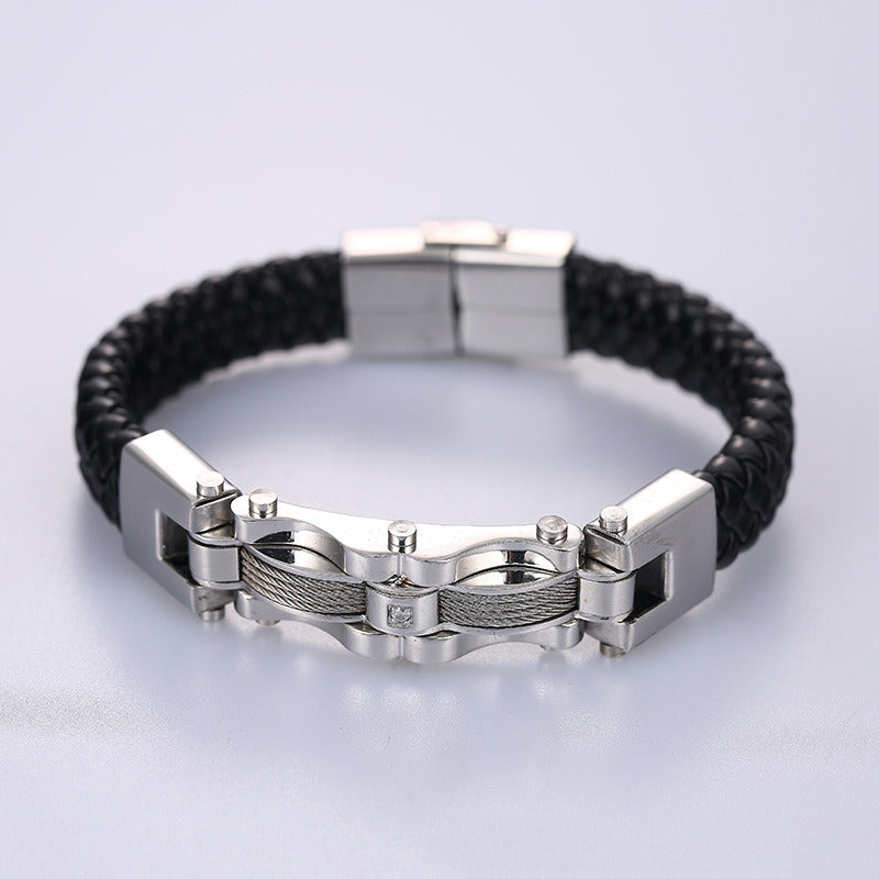 Fashion Titanium Steel Personality Men's Braided Style