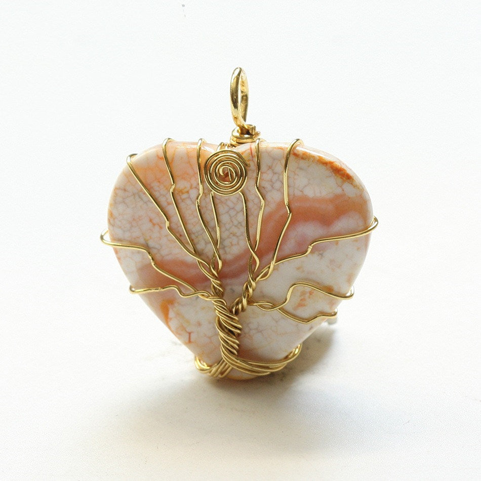 Natural Agate Crystal Hand-wound Jewelry Accessories Pendant