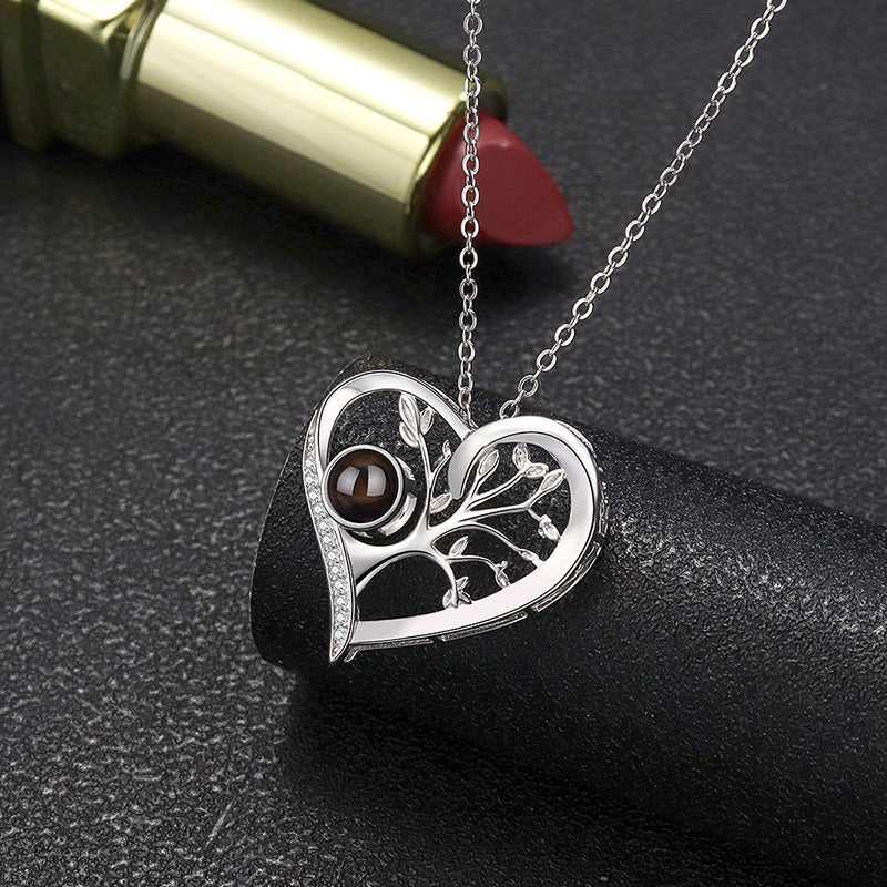 S925 Silver 100 Language Projection Necklace