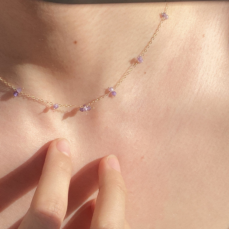 Niche Vintage Crystal Zircon Star Clavicle Chain