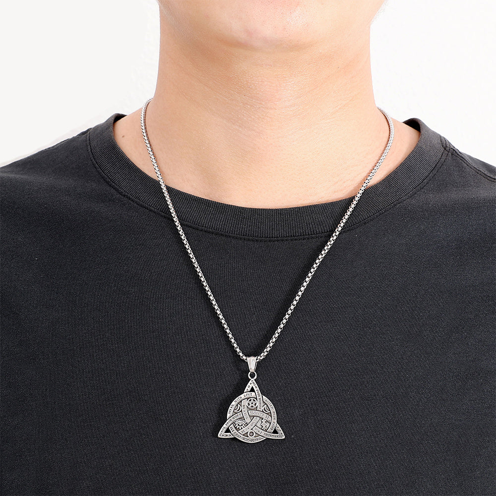 Vintage Viking Triangle Men's Titanium Steel Pendant Hip Hop