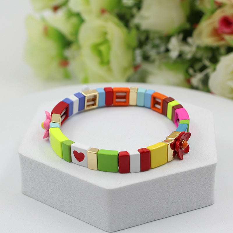 Alloy Enamel Bracelet Boho Kids Stretch