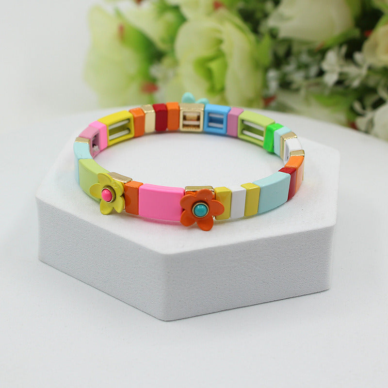 Alloy Enamel Bracelet Boho Kids Stretch