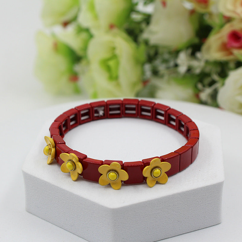 Alloy Enamel Bracelet Boho Kids Stretch