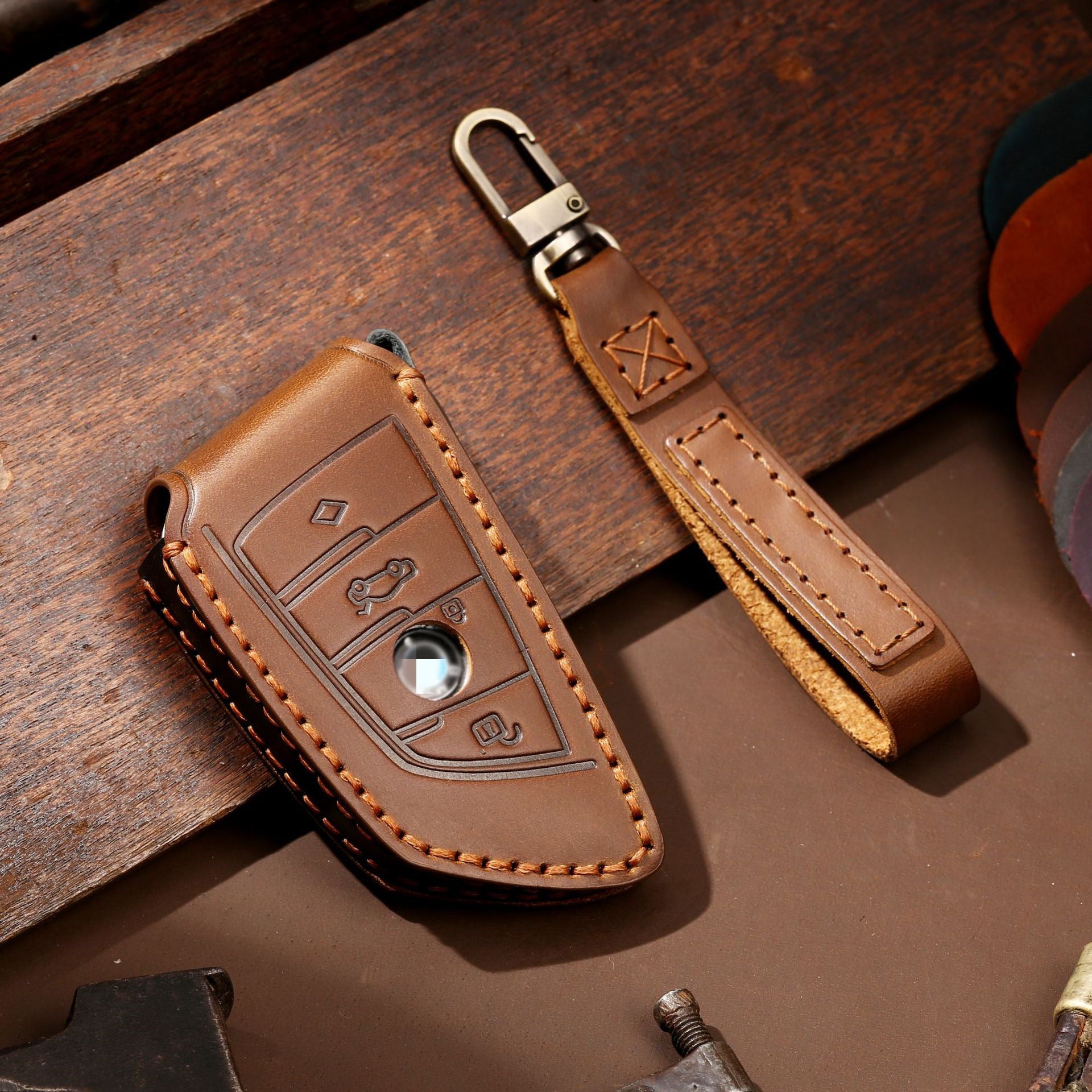 High-end Pure Handmade Genuine Leather Car Key Cover