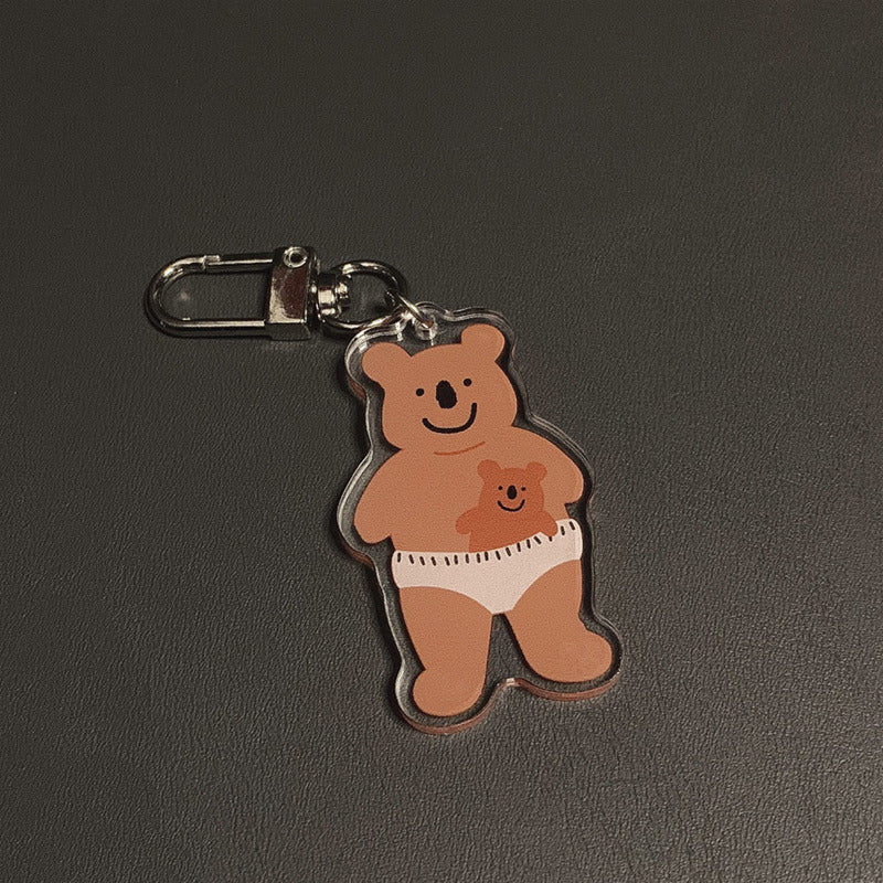 Ins New Bear Keychain Girl Heart Cartoon Pendant