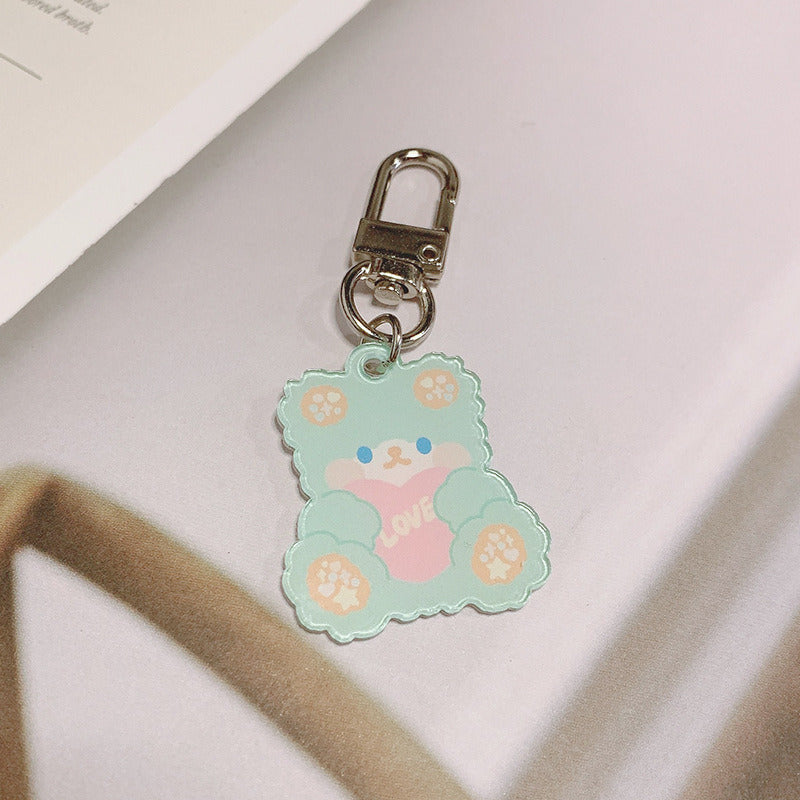 Ins New Bear Keychain Girl Heart Cartoon Pendant