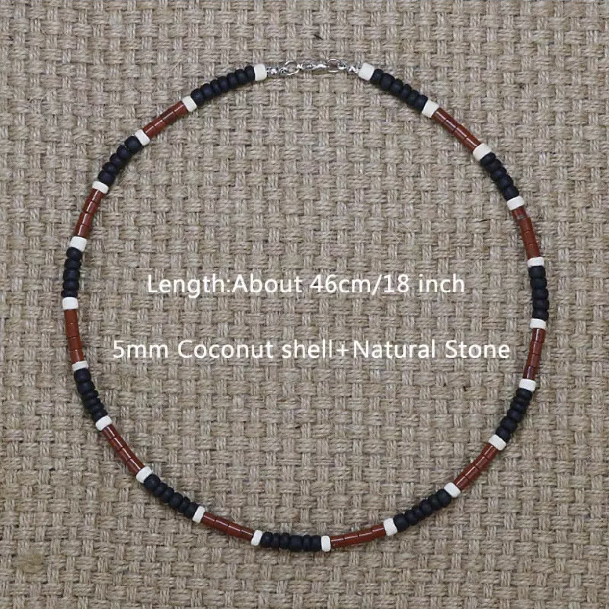 Men's Beaded Tribal Necklace Coir Surf