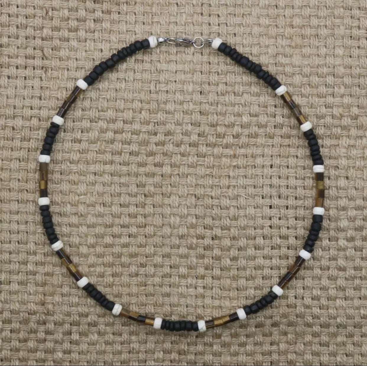 Men's Beaded Tribal Necklace Coir Surf