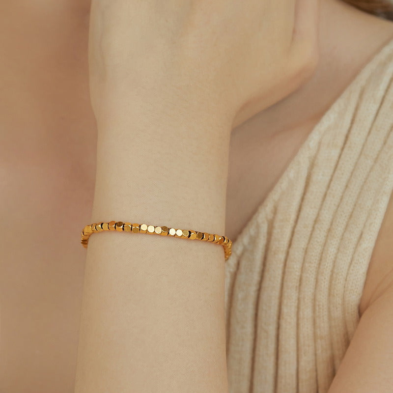 Fade-Free 18K Gold Plated Fragmented Silver Bracelet