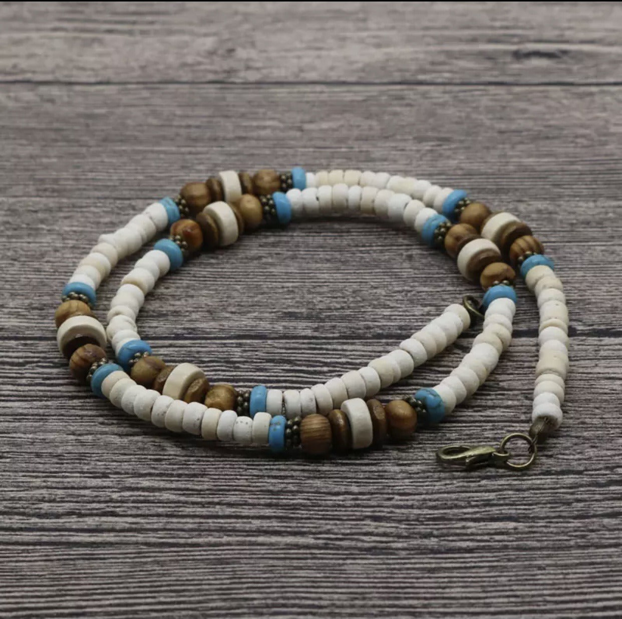 Men's Beaded Tribal Necklace Coir Surf