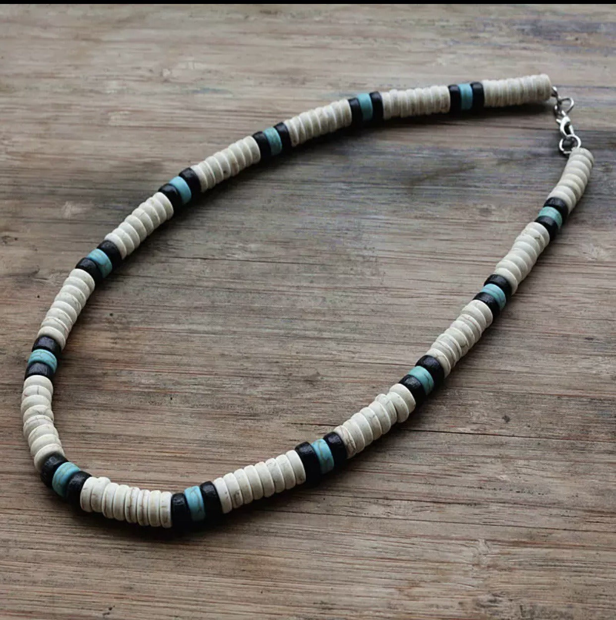 Men's Beaded Tribal Necklace Coir Surf