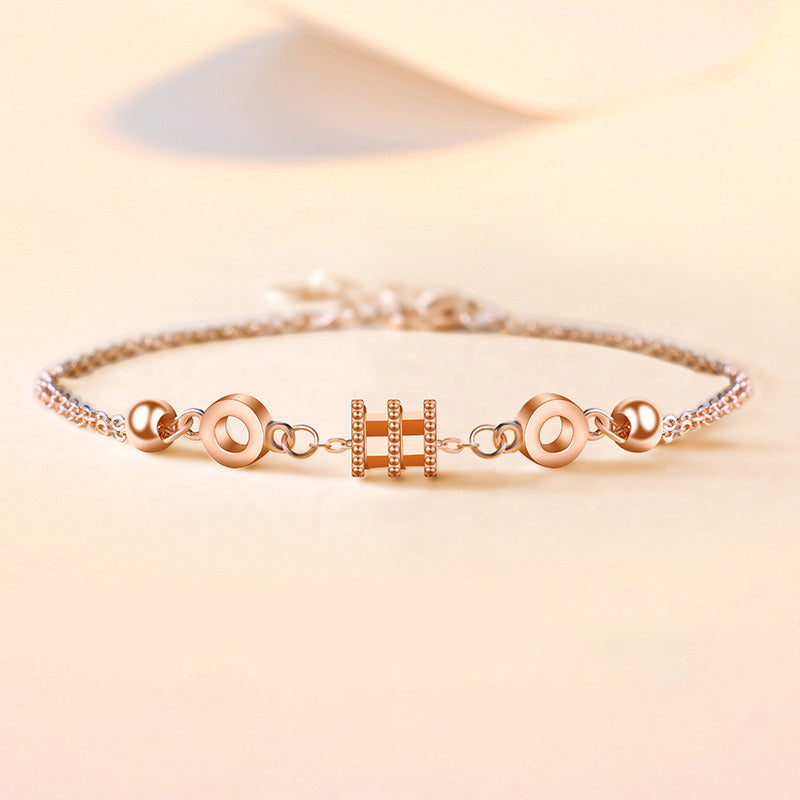 Women's Rose Gold Sterling Silver Bracelet