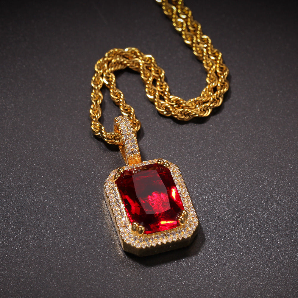 Hip Hop Tide Brand Square Solid Pendant Color