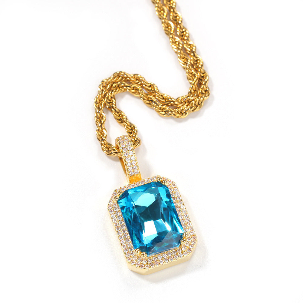 Hip Hop Tide Brand Square Solid Pendant Color