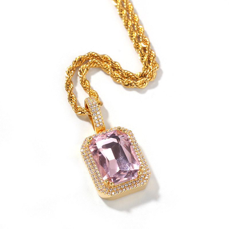 Hip Hop Tide Brand Square Solid Pendant Color