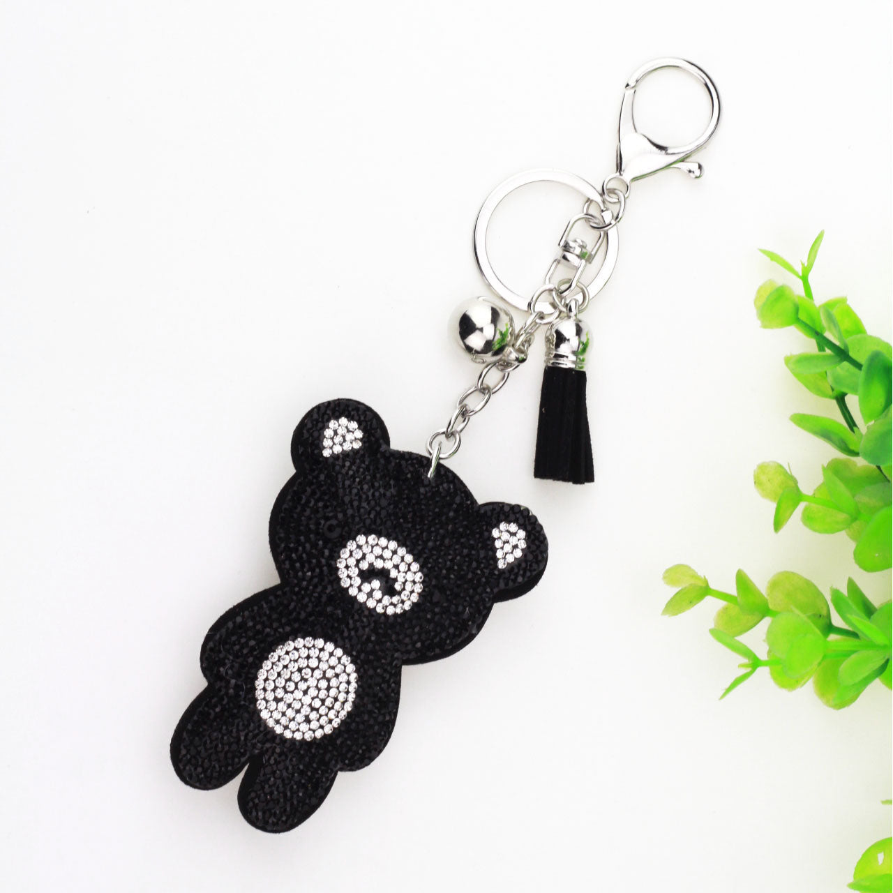 Bear Small Ornaments New Cute With Diamonds Keychain Pendant Korean Style Tassel Bag Pendant