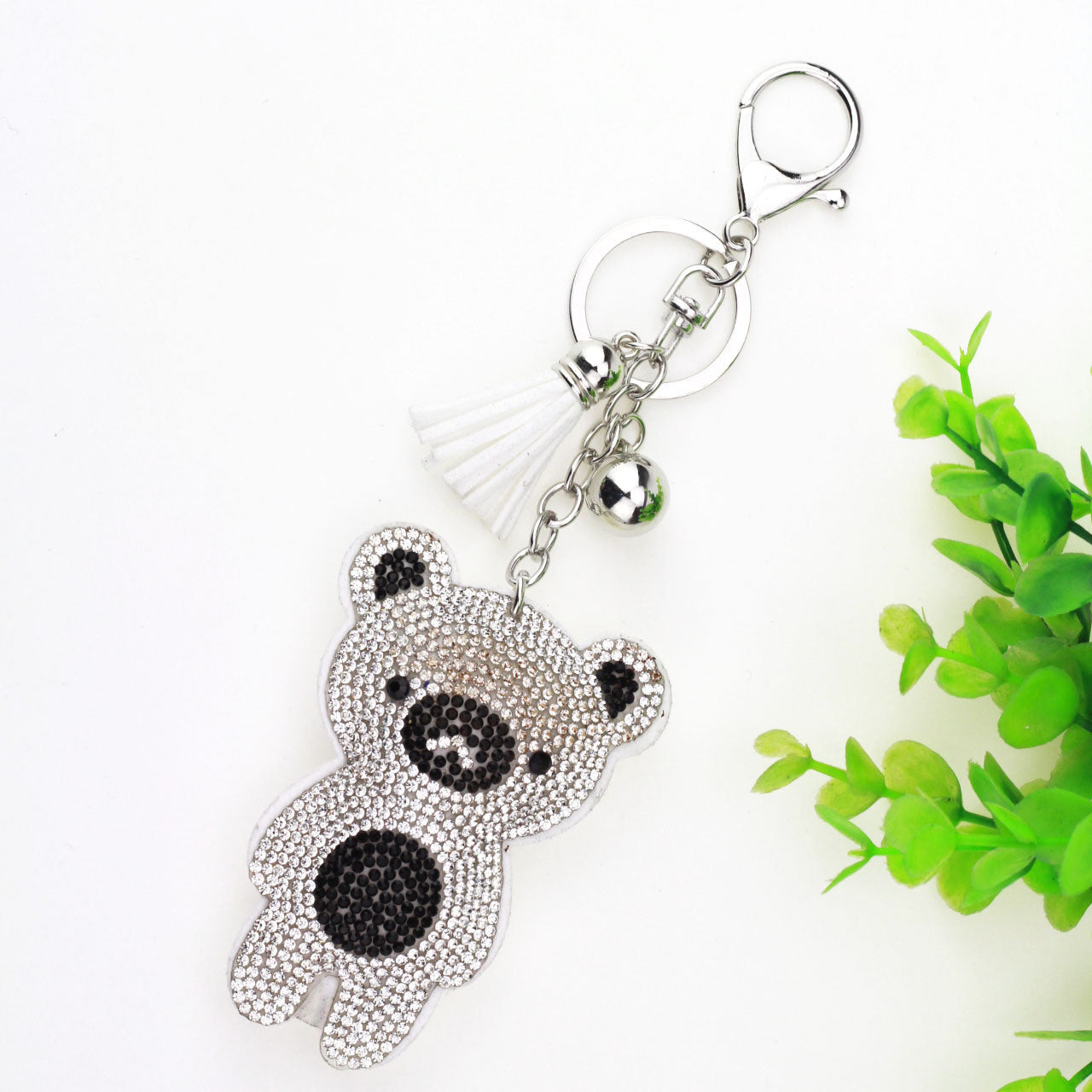 Bear Small Ornaments New Cute With Diamonds Keychain Pendant Korean Style Tassel Bag Pendant