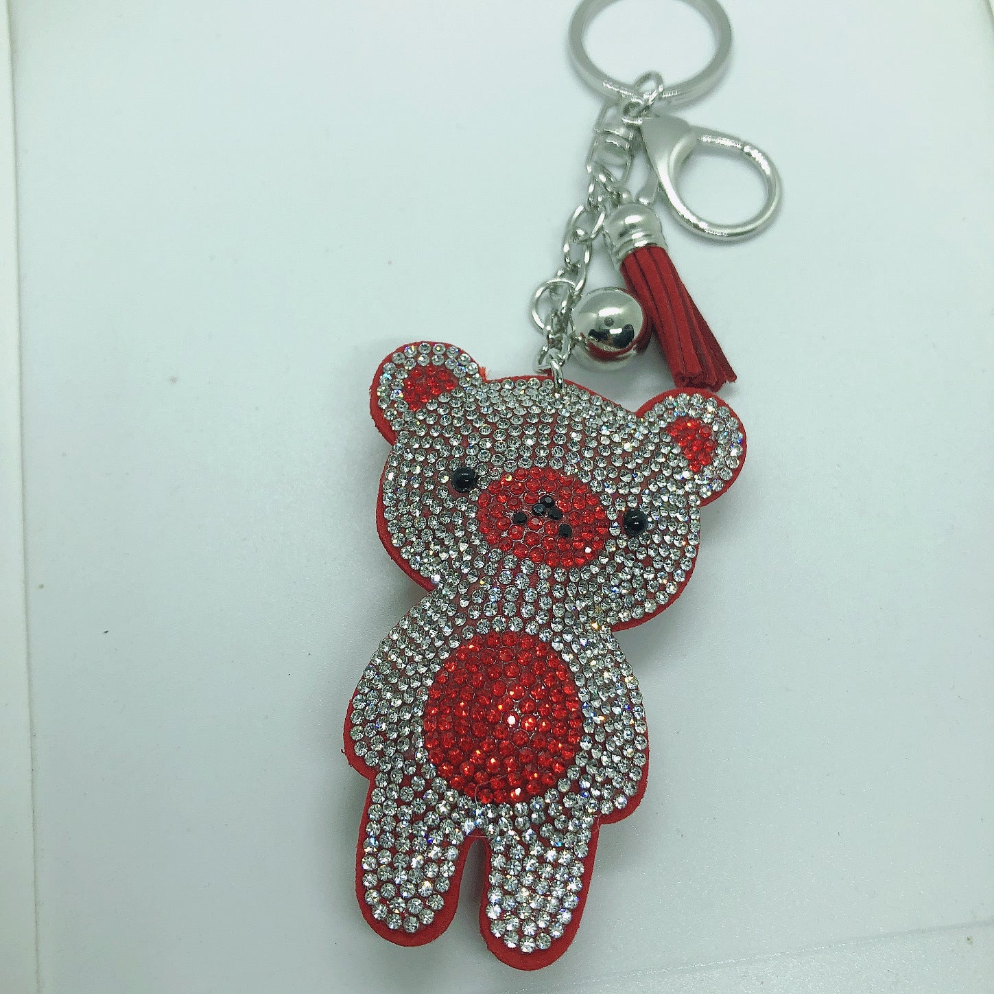 Bear Small Ornaments New Cute With Diamonds Keychain Pendant Korean Style Tassel Bag Pendant