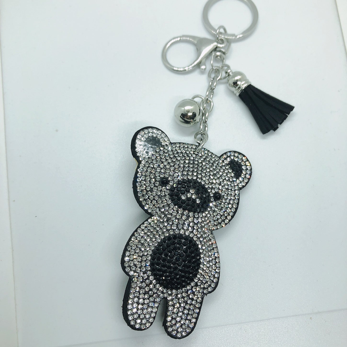 Bear Small Ornaments New Cute With Diamonds Keychain Pendant Korean Style Tassel Bag Pendant