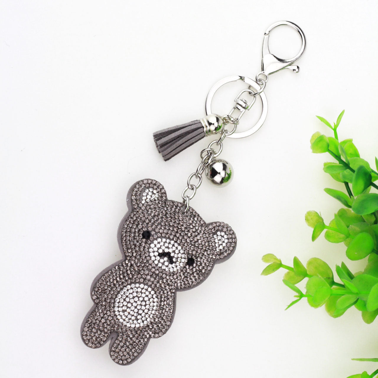 Bear Small Ornaments New Cute With Diamonds Keychain Pendant Korean Style Tassel Bag Pendant