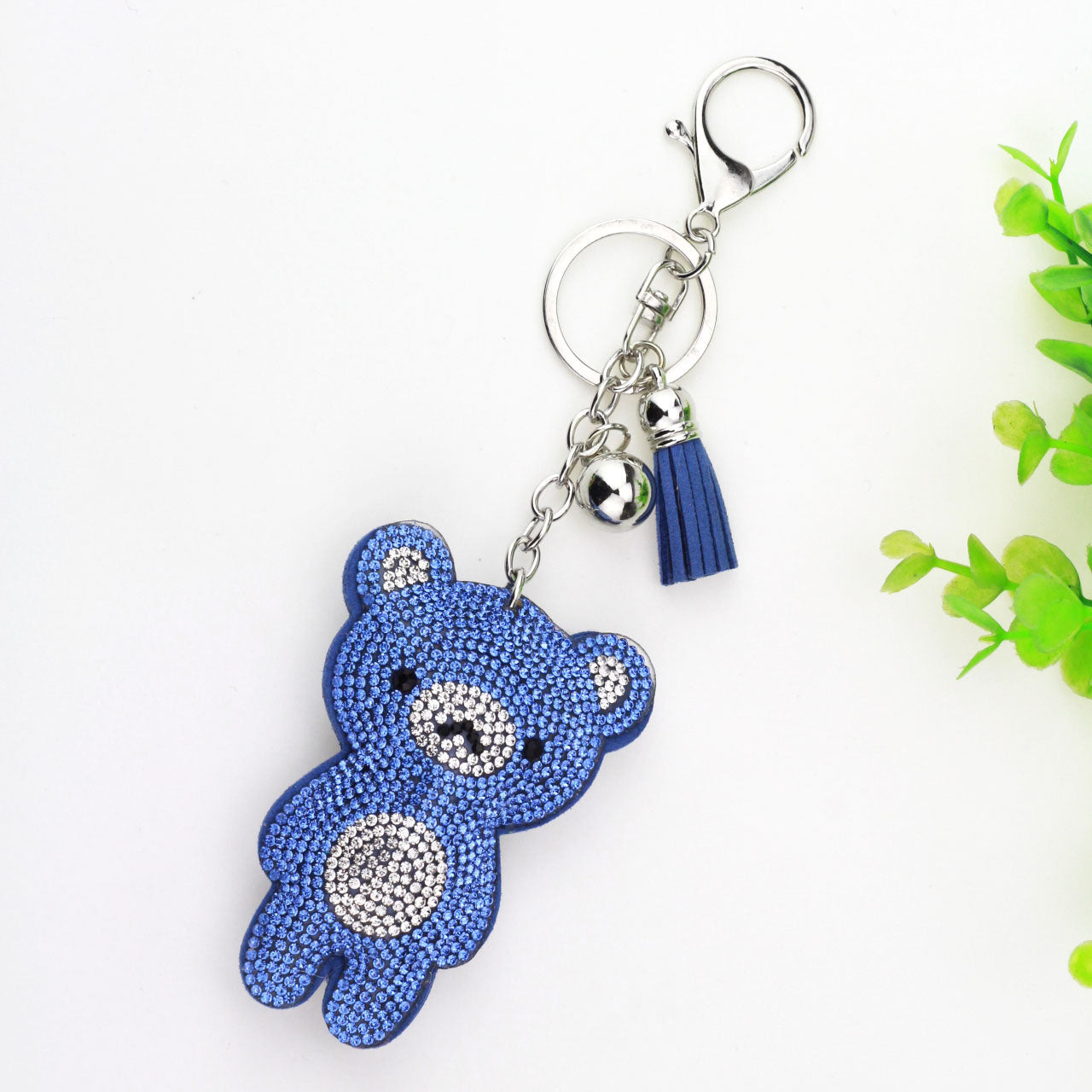 Bear Small Ornaments New Cute With Diamonds Keychain Pendant Korean Style Tassel Bag Pendant