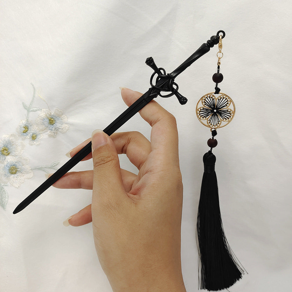 Sword Hairpin Tassel Hairpin Updo Ancient Style Han Chinese Clothing Accessories Ornament Modeling Headdress Hairpin Pull Hairpin Simple Antique