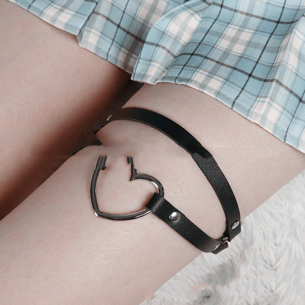 Personalised Pentagram Leather Leg Ring Bondage