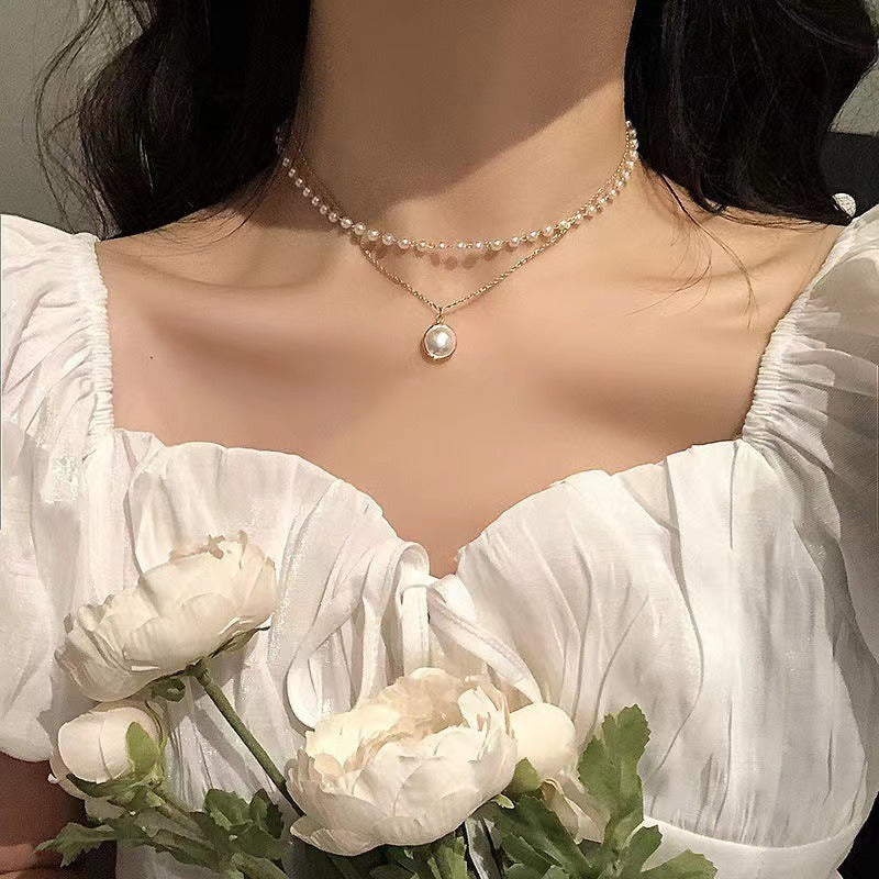 Light Luxury Pearl Love Necklace High-end Sense Niche