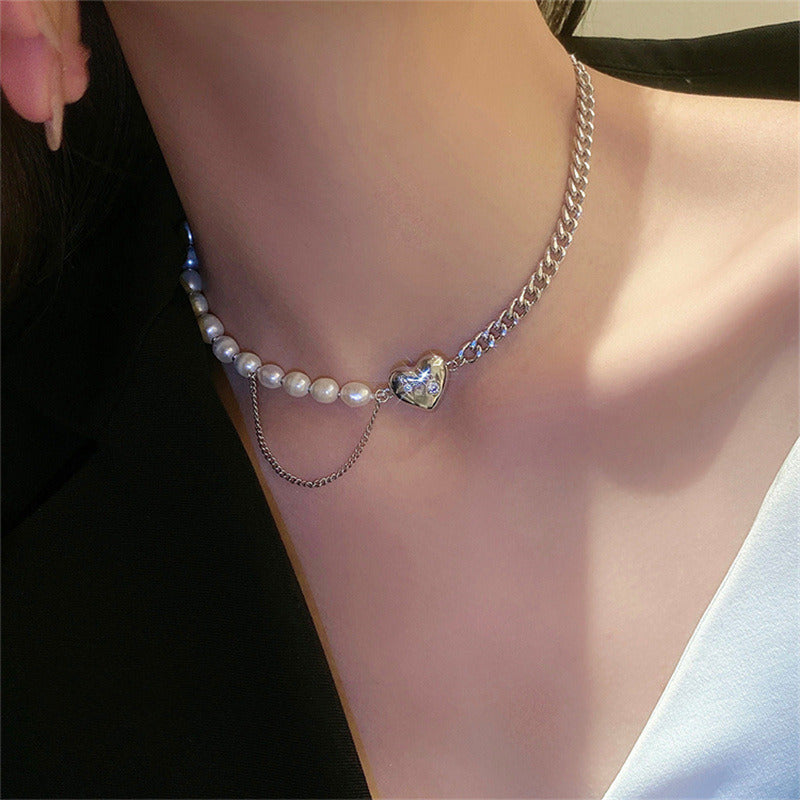 Light Luxury Pearl Love Necklace High-end Sense Niche