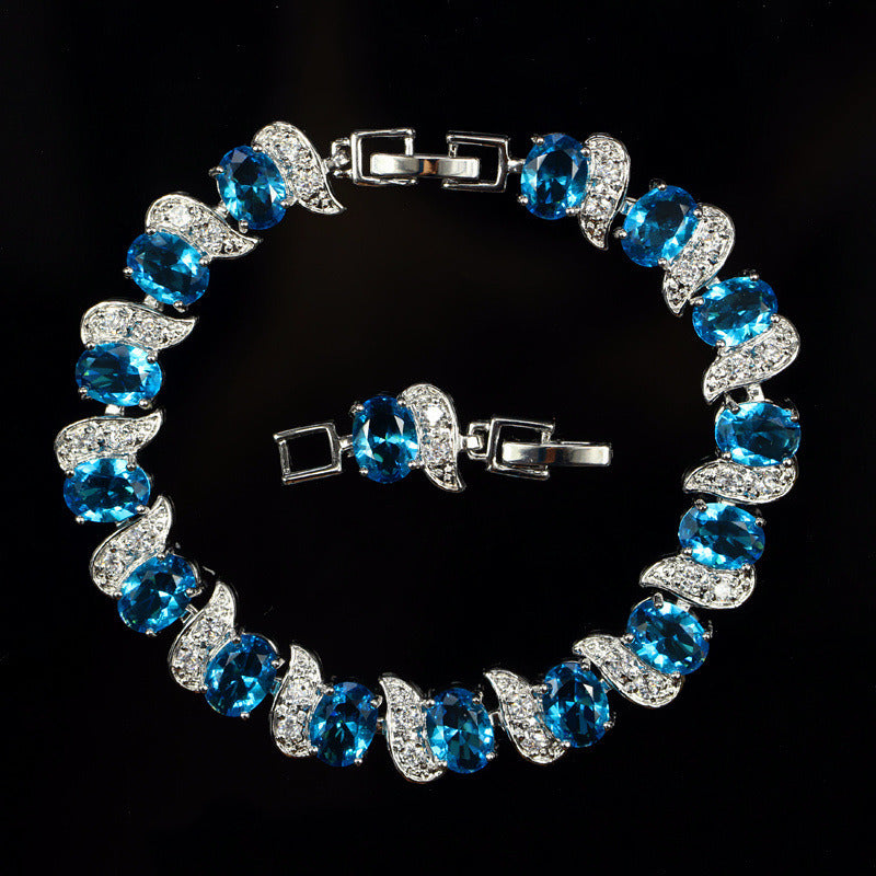 Crystal Ornament High-grade Zircon Inlaid Real Gold Bracelet