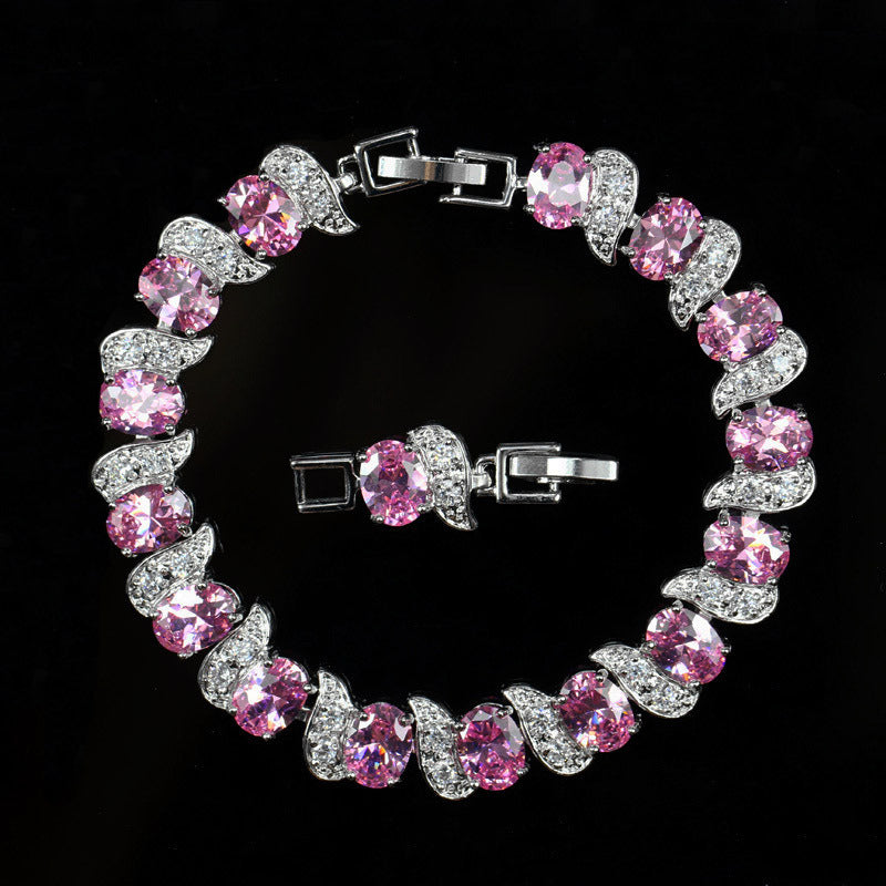 Crystal Ornament High-grade Zircon Inlaid Real Gold Bracelet