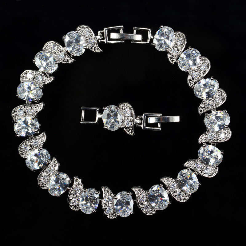 Crystal Ornament High-grade Zircon Inlaid Real Gold Bracelet