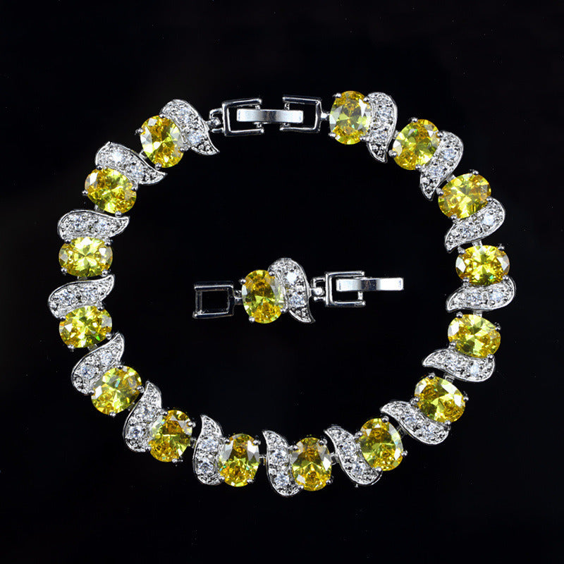 Crystal Ornament High-grade Zircon Inlaid Real Gold Bracelet