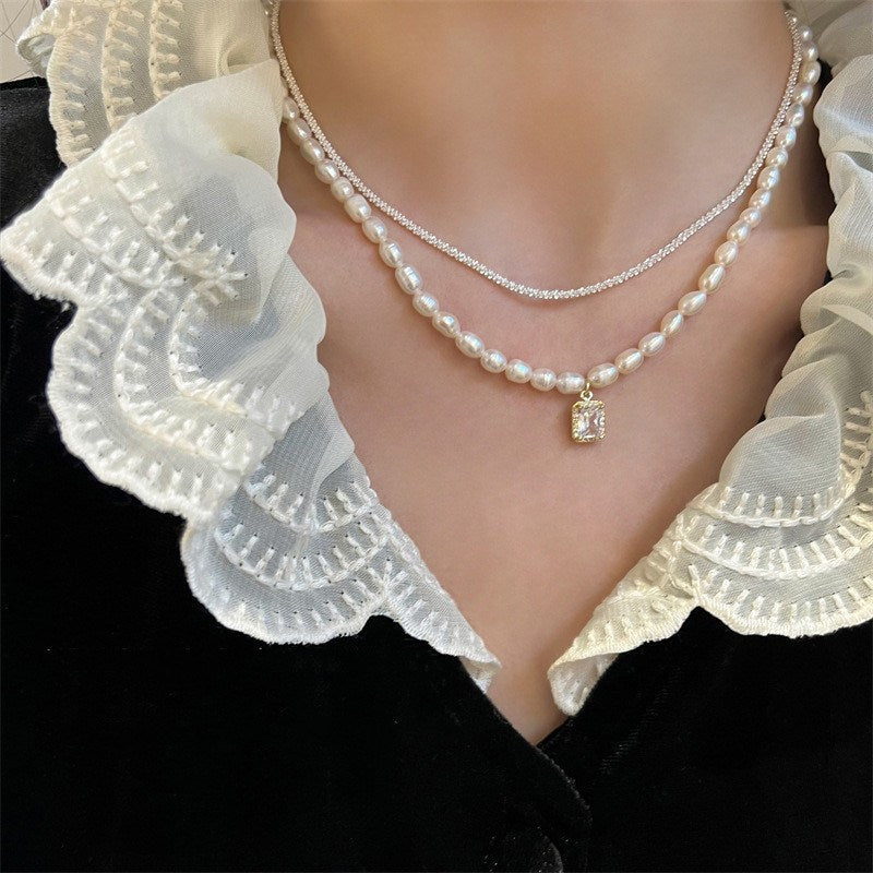 Light Luxury Pearl Love Necklace High-end Sense Niche