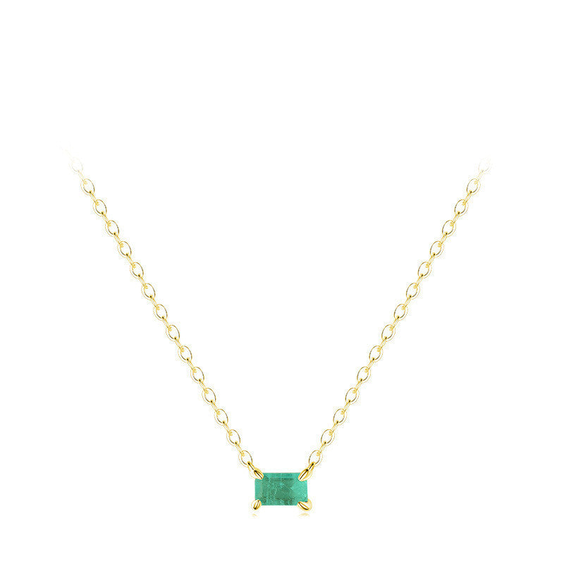 Women's All-match Fashion Tourmaline Paraiba Cross Chain