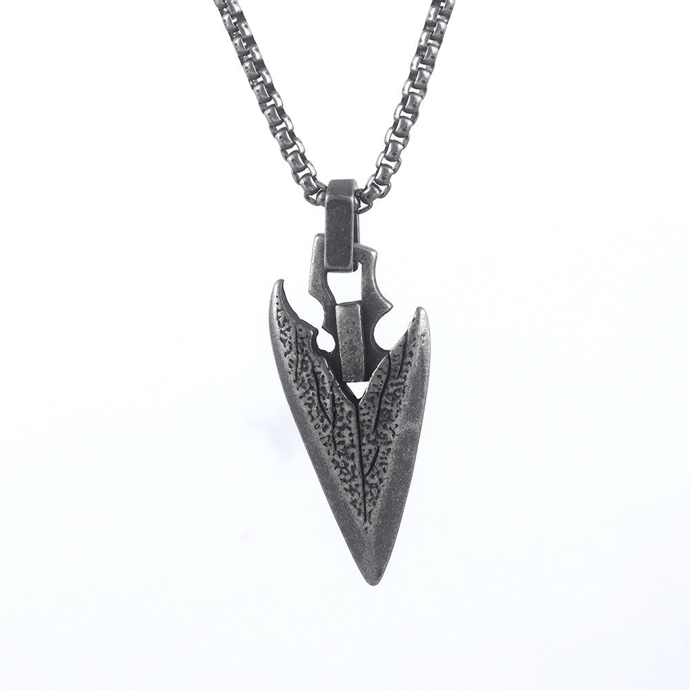 Spearhead Stainless Steel Pendant Necklace