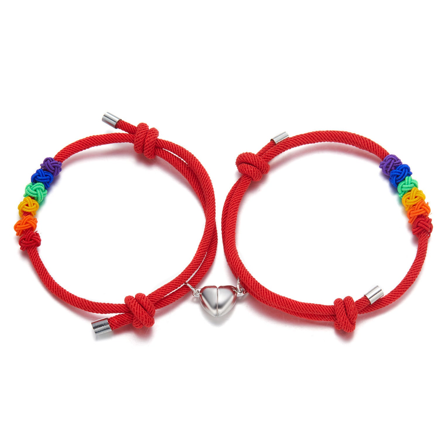 Couple Alloy Magnetic Buckle Bracelet Rainbow Pineapple Knot