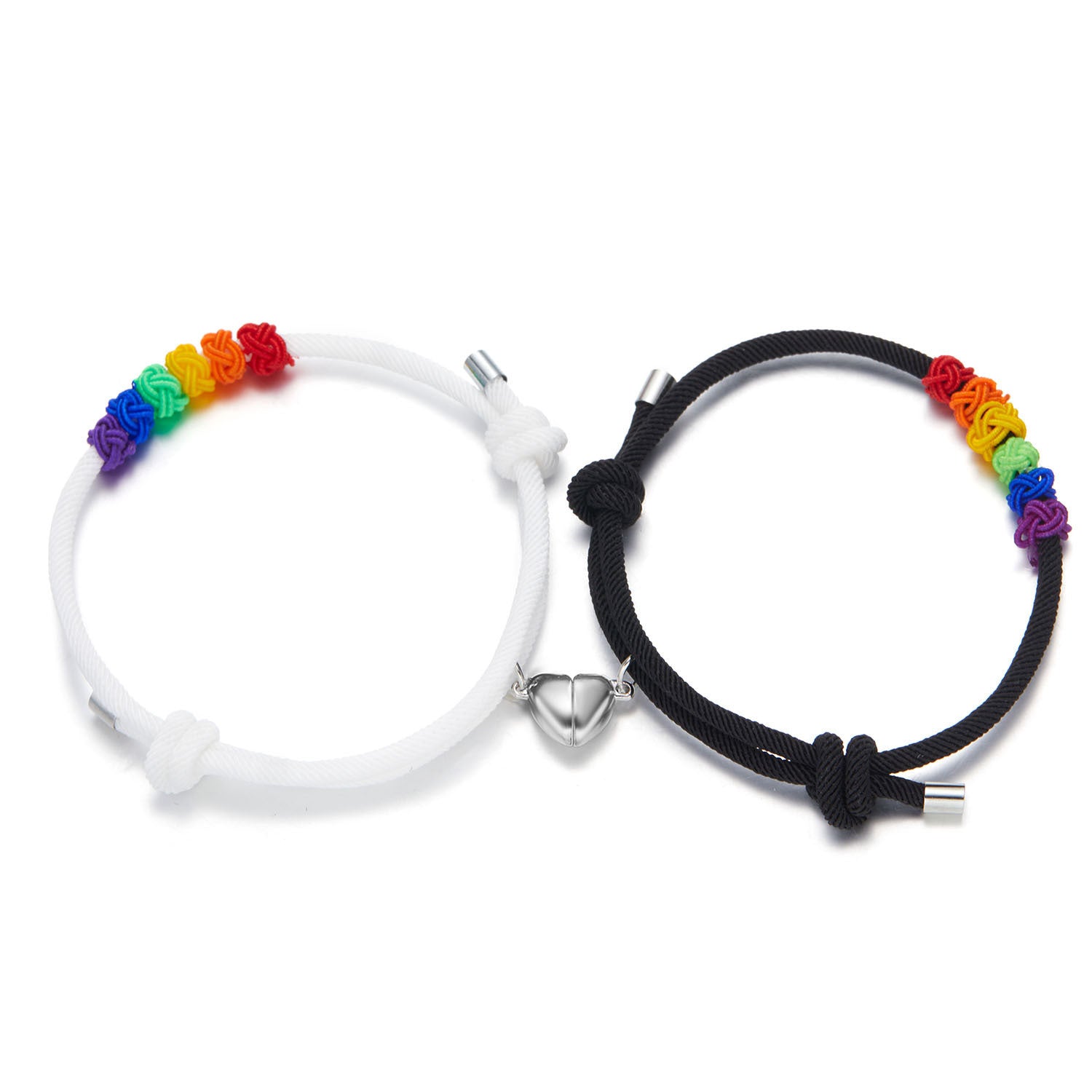 Couple Alloy Magnetic Buckle Bracelet Rainbow Pineapple Knot