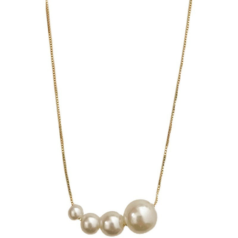 Niche Summer Four Pearl Box Necklace