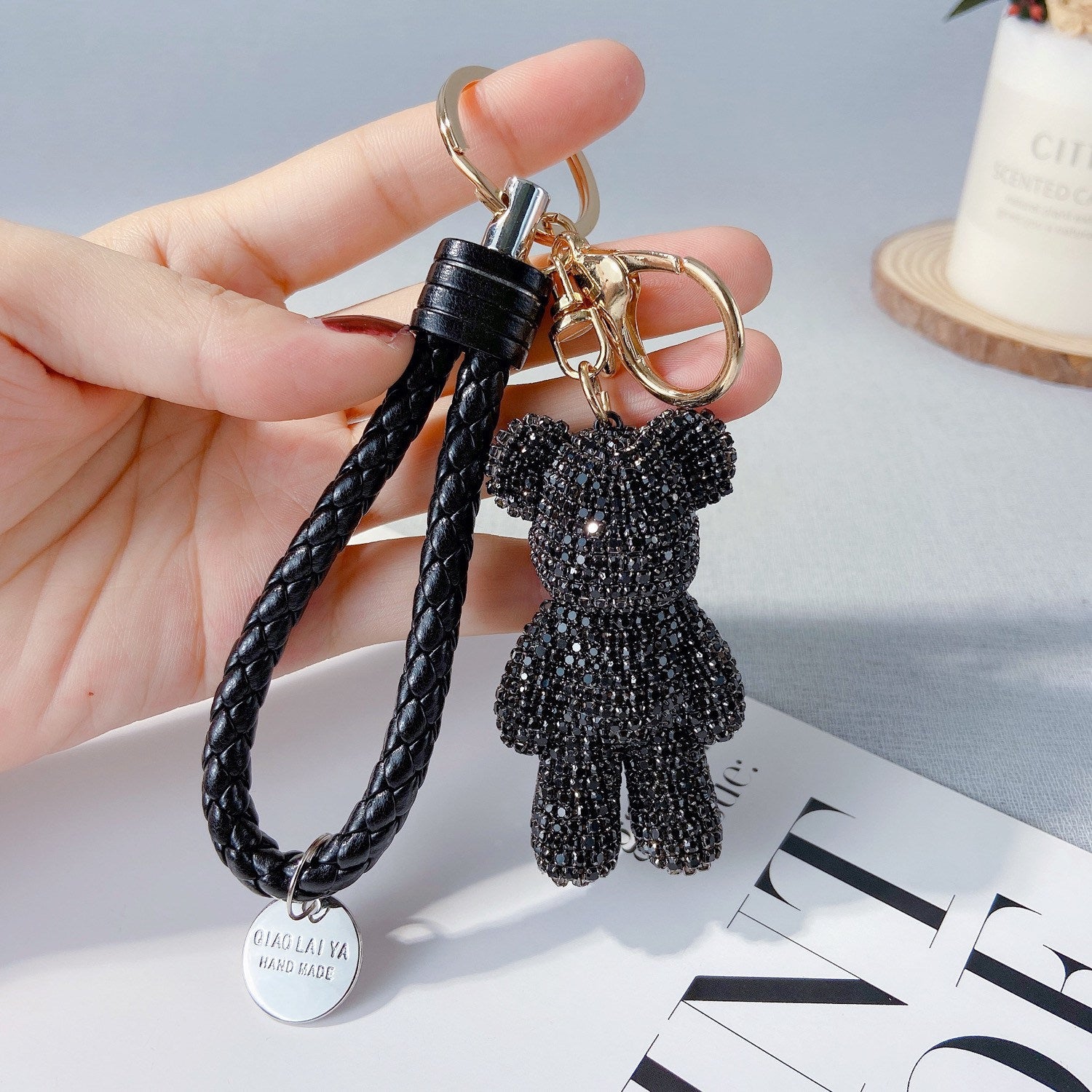 Creative Diamond Cartoon Bear Keychain