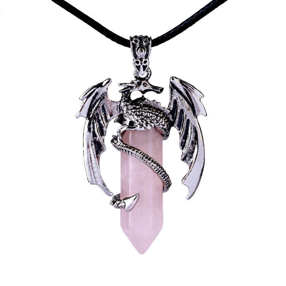 Dragon Shaped Brass Necklace With White K-Hard Accessories