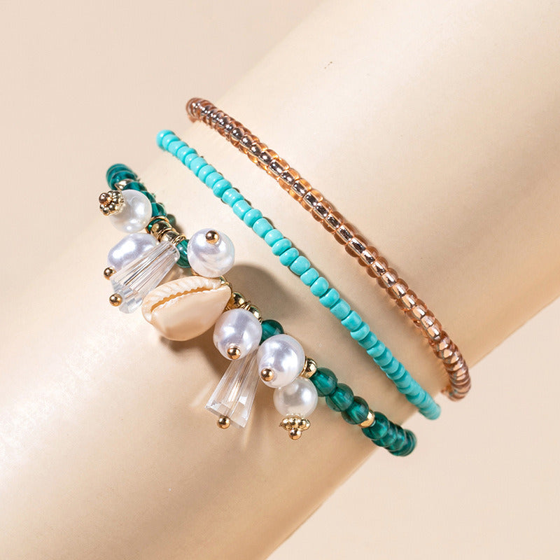 Women's Boho Beads Contrast Stacking Bracelet Set