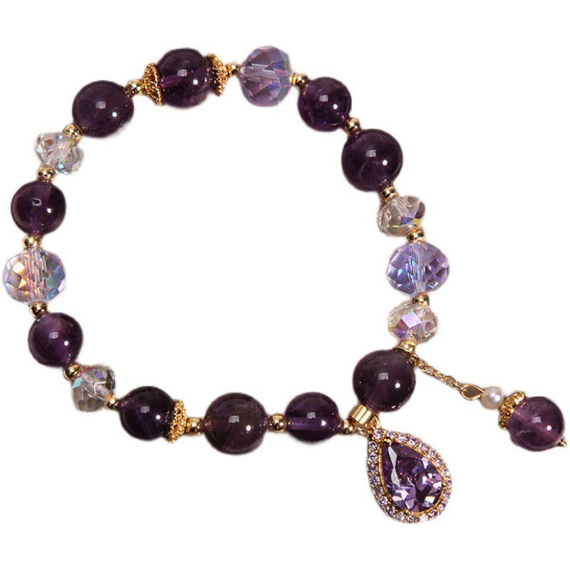 Women's Natural Vintage Purple Crystal Bracelet