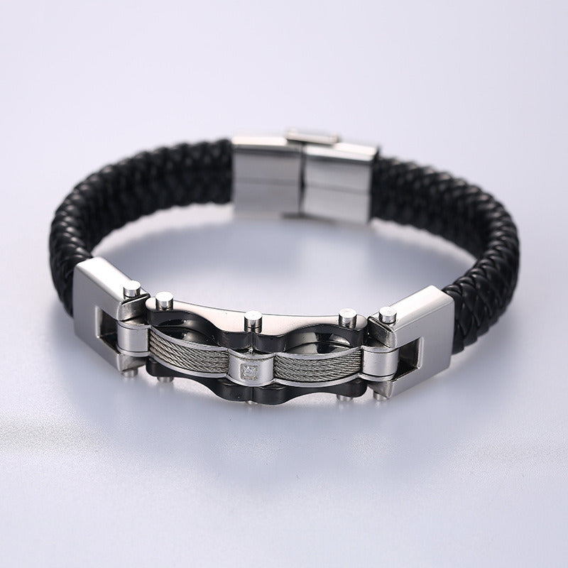 Fashion Titanium Steel Personality Men's Braided Style